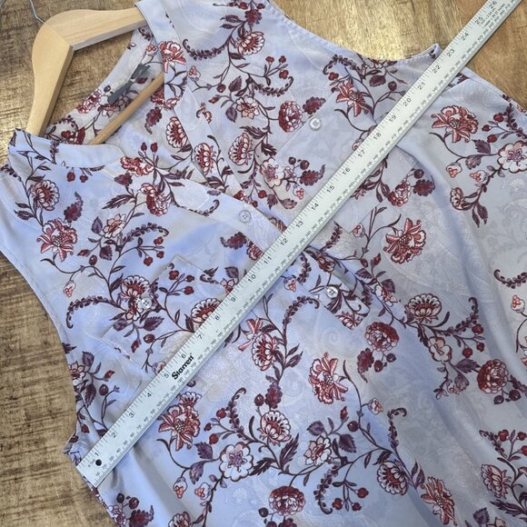 Soho New York & Company Jeans Blouse Sleeveless Purple Floral Summer Womens XXL - Picture 10 of 11